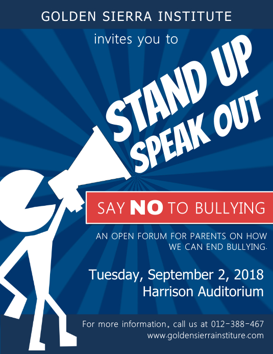 Anti Bullying Public Forum Event Flyer Template PosterMyWall