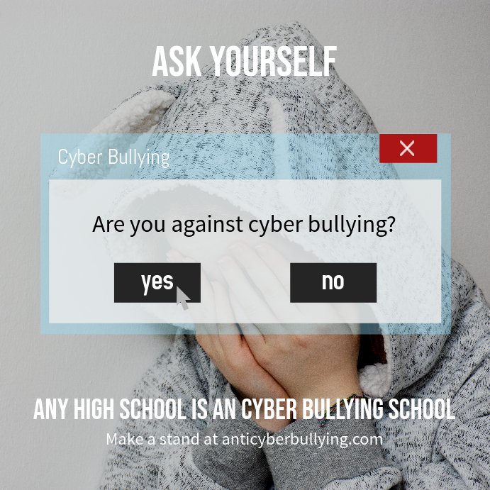 Cyber Bullying Slogan Instagram Grey Template