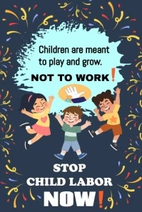 Anti-Child Labor Poster template