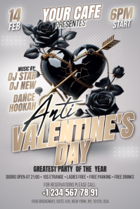 Anti Valentine's Day Cartel de 4 × 6 pulg. template