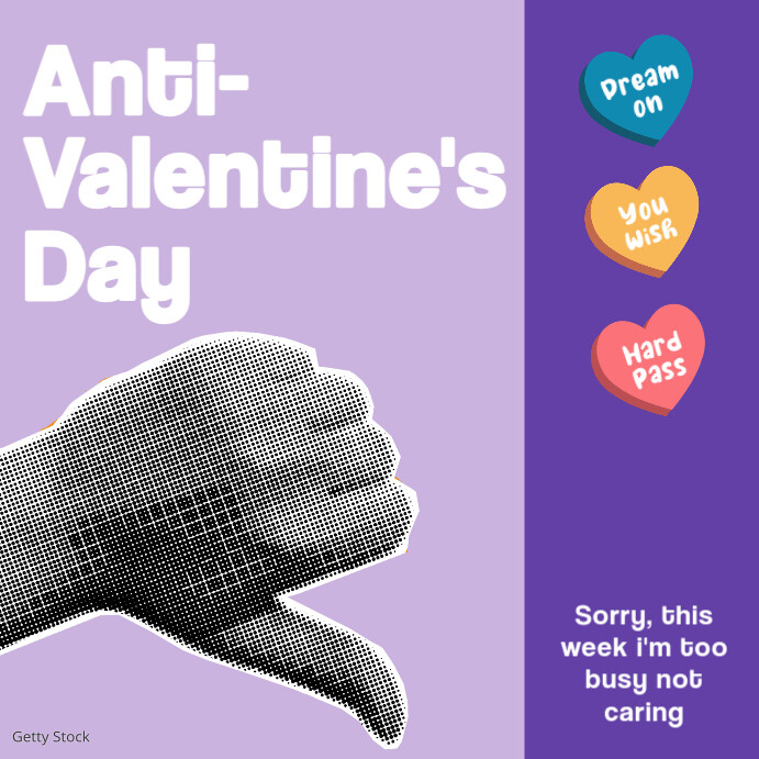 Anti valentine's day instagram template