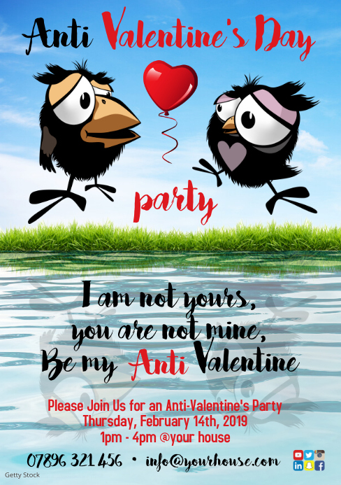 Anti Valentine's Day Poster A5 template