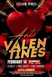 Anti Valentines Party Video Poster template