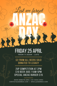 Anzac Day Celebration Poster Template Póster