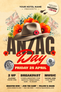 Anzac Day Event Poster Template Plakat