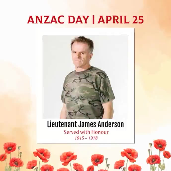 Шаблон ANZAC Day Post with Name and Photo Post Template | PosterMyWall