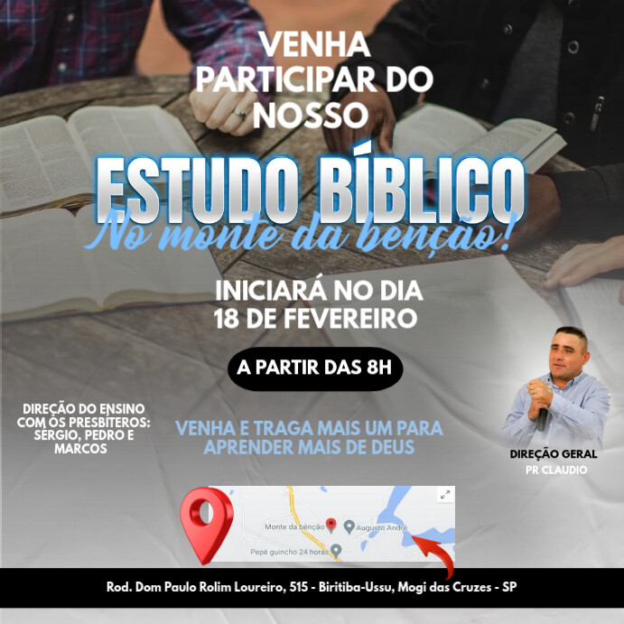 Anúncio de estudo bíblico instagram template