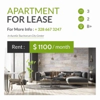 apartment for lease green and black grey colo Instagram Post template