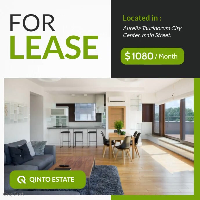 Apartment For Rent Example Posting apartment for lease minimal advertisement Template | PosterMyWall