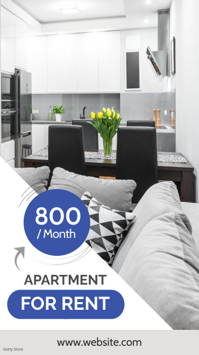 Copy of apartment for rent blue and white colors inst | PosterMyWall