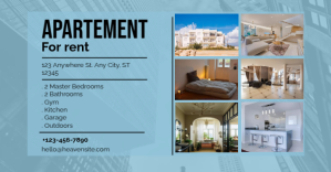 Niebieski Apartment Rental Facebook Event Cover Template