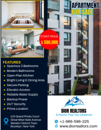 Apartment For Sale Ad Flyer (US Letter) template