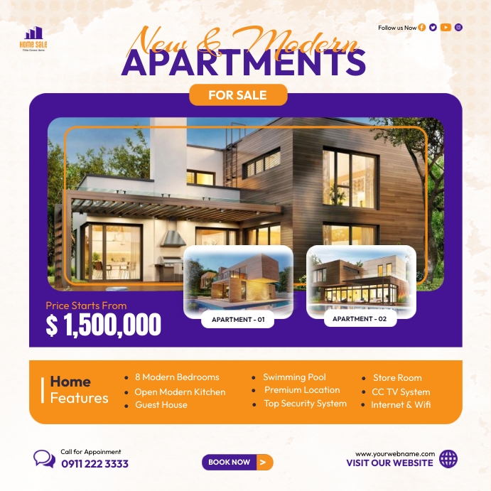 Apartment For Sale Ads Instagram na Post template