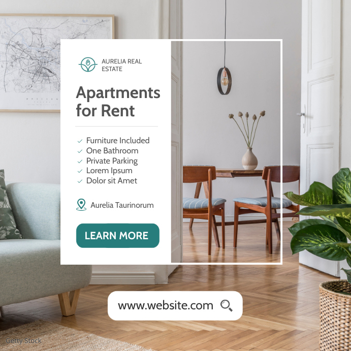 Copy of apartment real estate green and white instagr PosterMyWall