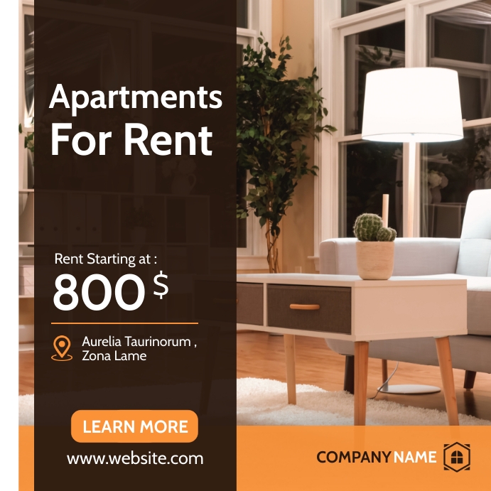 apartments for rent brown and orange colors i Template | PosterMyWall