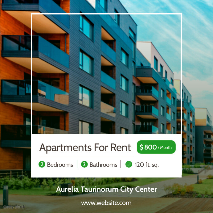 Apartments for rent minimal advertisement onl Template | PosterMyWall