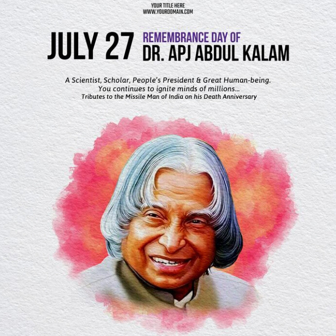 Copy of Apj Abdul Kalam Dearth Anniversary | PosterMyWall
