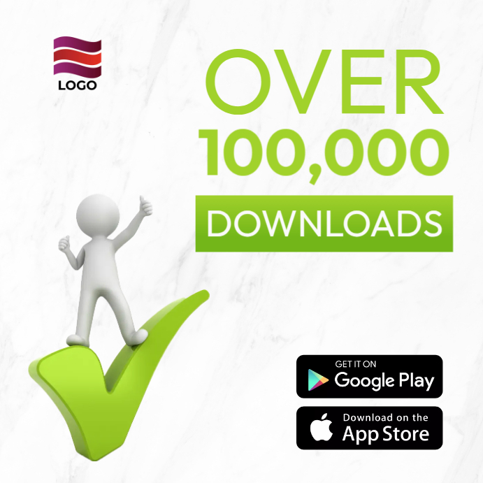 app downloads count Instagram flyer template