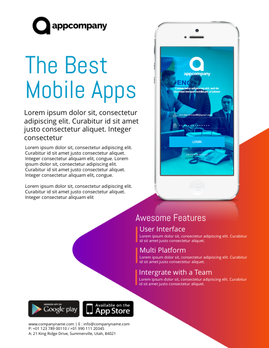 App Promo Flyer Template Postermywall