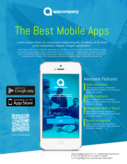 App Promo Flyer Template Postermywall