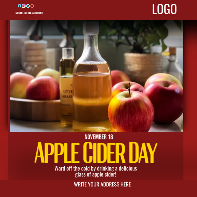 apple cider day Instagram-opslag template