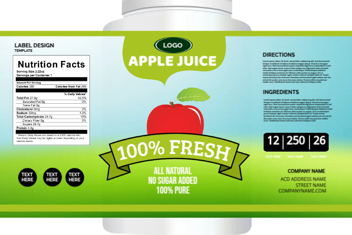 Apple Juice Label ป้าย template