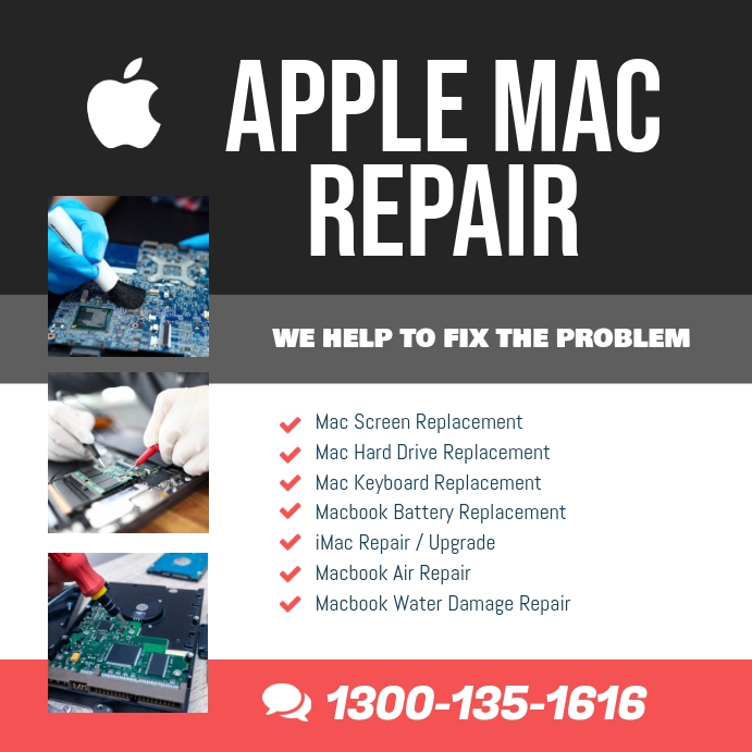 Apple Mac Laptop Repair Specialist Template | PosterMyWall