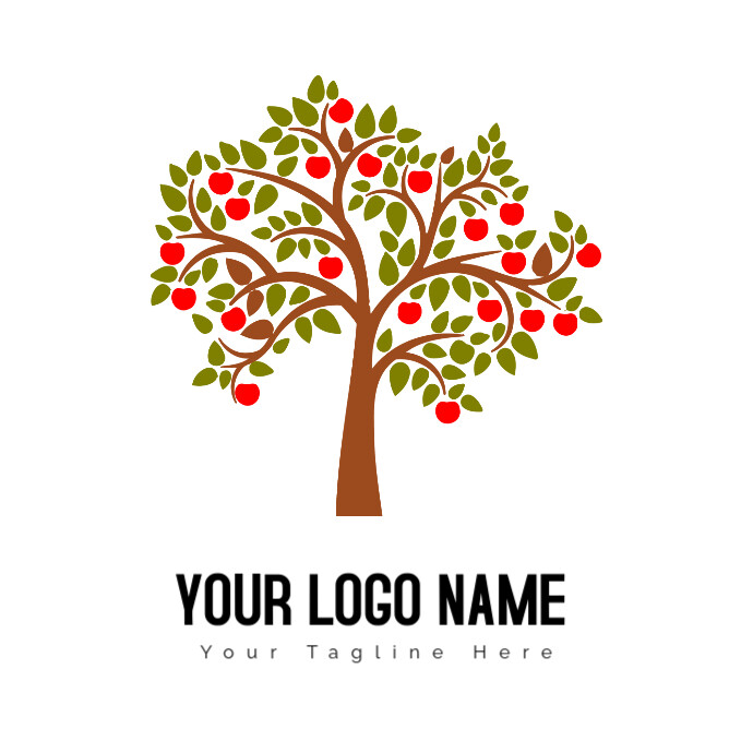 Apple Tree Illustration Logo Template | PosterMyWall
