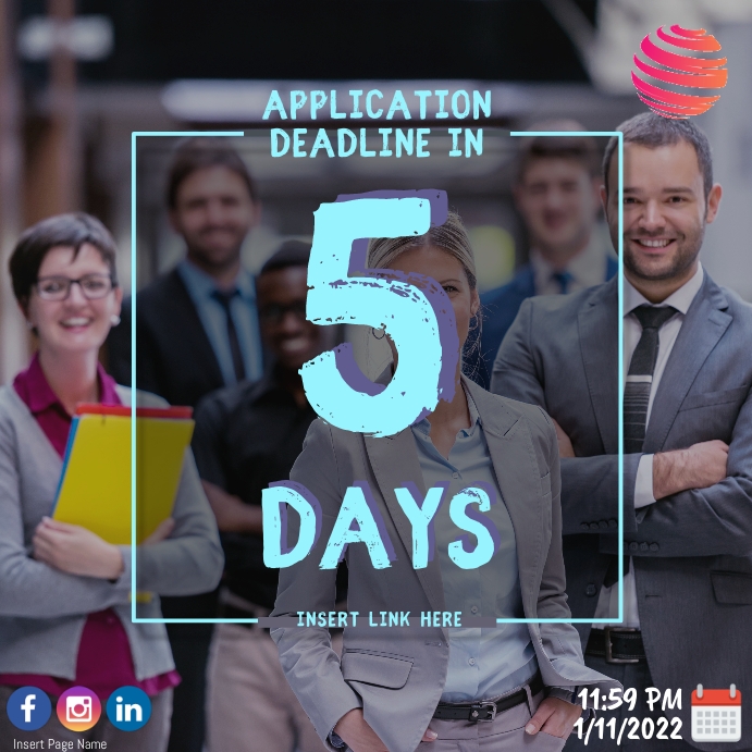 Application Deadline Poster Template | PosterMyWall