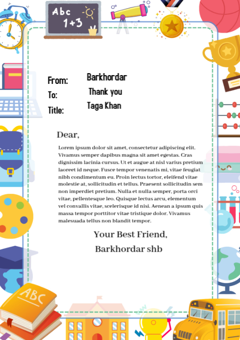 Application writing background A4 template