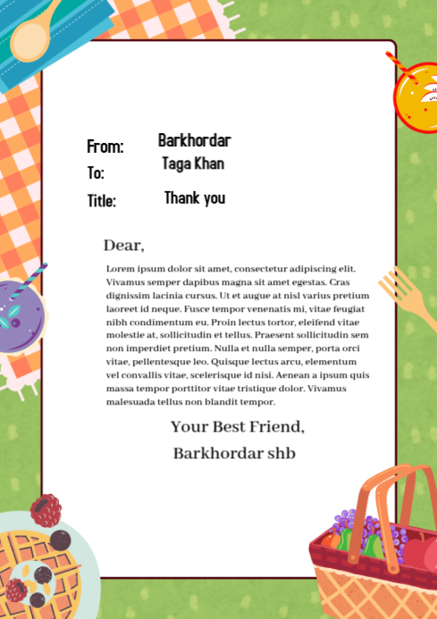 Application writing background A4 template