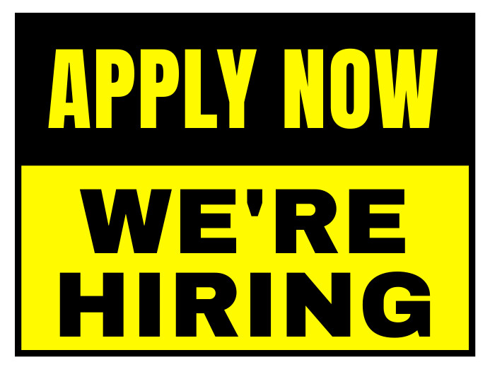 Apply Now We're Hiring Yard Sign Template | PosterMyWall