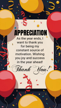 White Appreciation and gratitude Thank you template / Gratitude and Appreciation template for Instagram an Stato WhatsApp