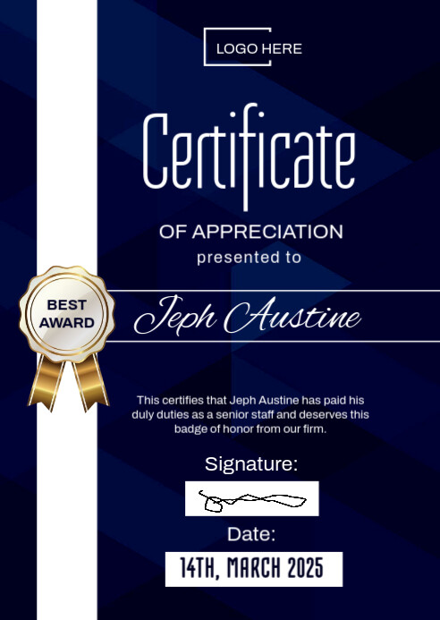 appreciation certificate poster template A6