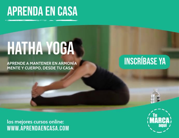 Aprenda en casa hatha yoga Folheto (US Letter) template