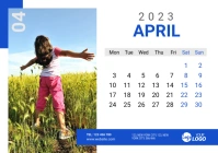 April 2023 Calendar A5 template