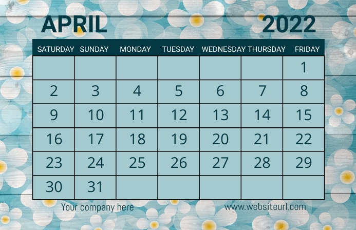 april calendar,event,spring Tabloid template