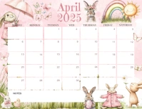 April Calendar 2025, editable April 2025 Calendar Flyer (US Letter) template