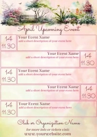 April Calendar by Paula A6 template