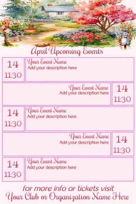 April Calendar by Paula Poster template