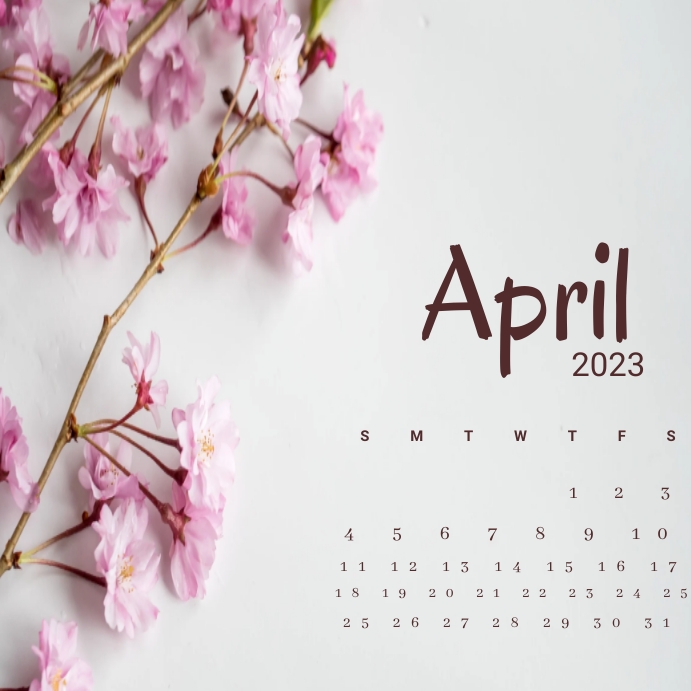April Calendar Template PosterMyWall