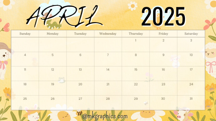 April calendar Præsentation (16:9) template