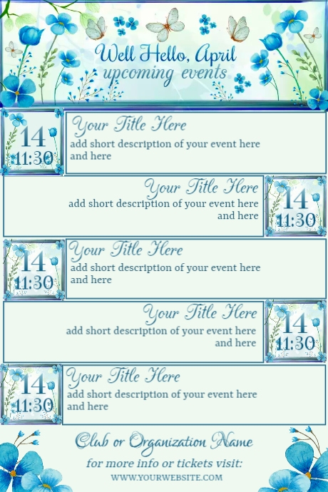 April Calendar Template PosterMyWall