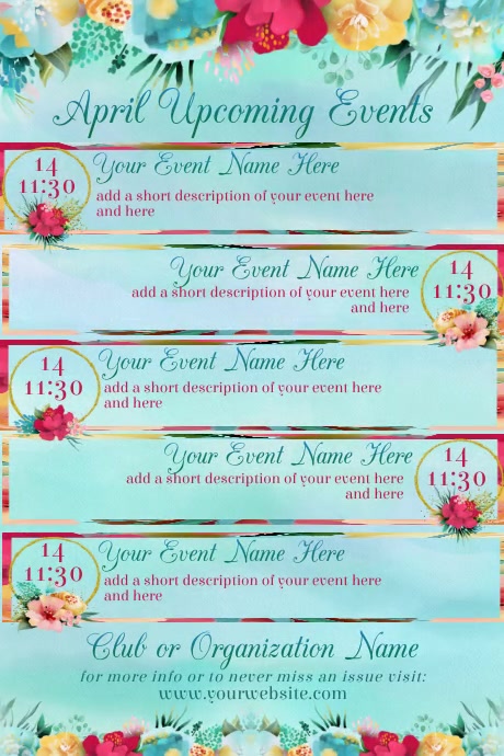 April Calendar Template PosterMyWall