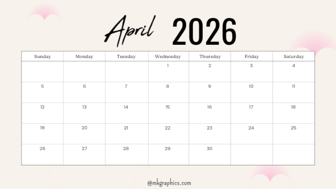 April calendar Template | PosterMyWall