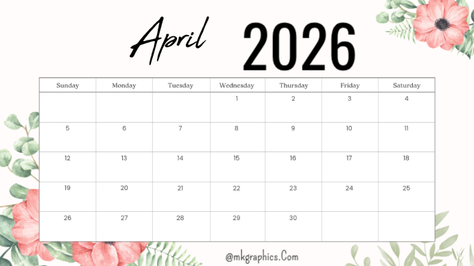 April calendar Template | PosterMyWall