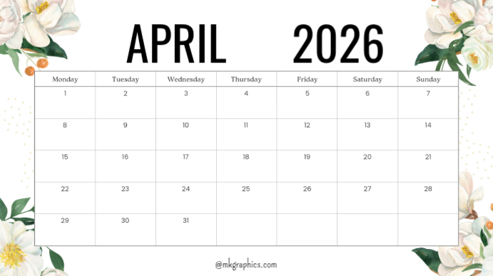 April calendar Template | PosterMyWall