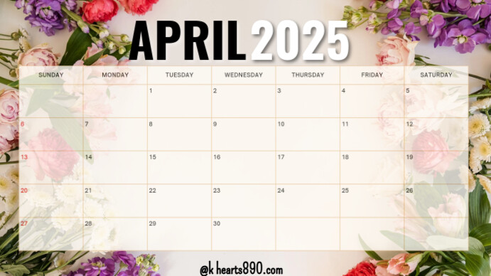 April calendar Voorlegging (16:9) template