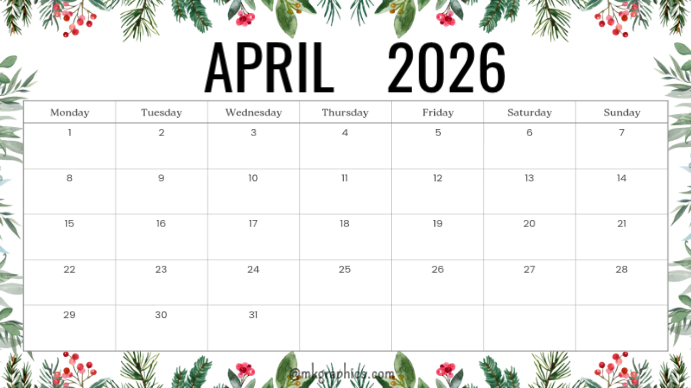 April calendar Template | PosterMyWall