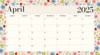 April calendar Presentation (16:9) template